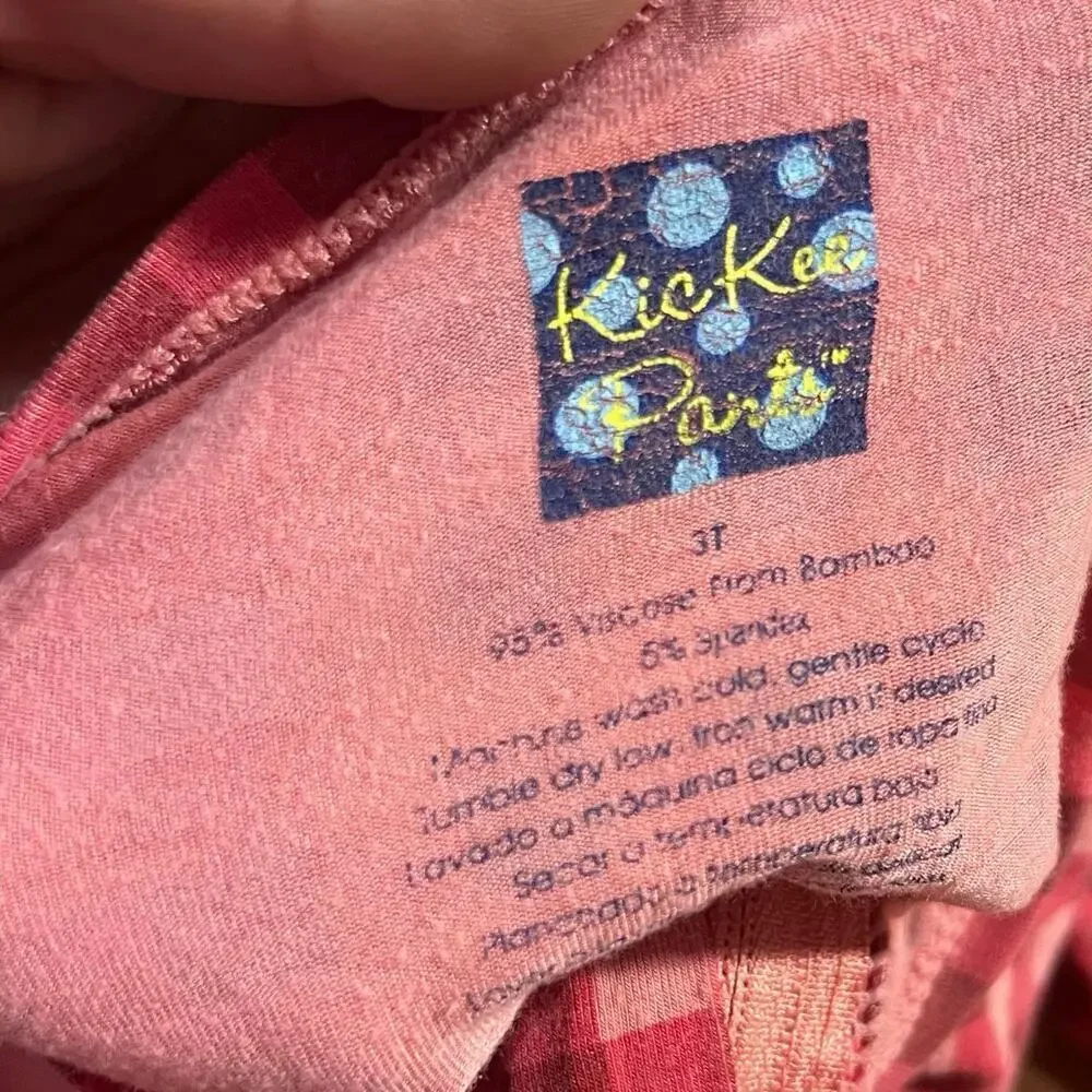 Kickee Pants Girls Pajama Outfit Size 3T Ruffle Zip PJ Lounge Footie Bamboo